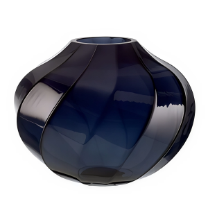 Burgulu Vazo Lacivert 24 CM СТЕКЛЯННАЯ ДЕКОРАТИВНАЯ ВАЗА 240 MM ТЕМНО СИНИЙ