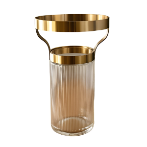 СТЕКЛЯННАЯ ДЕКОРАТИВНАЯ ВАЗА ПЛАТИНА ЦВЕТ 25 СМ