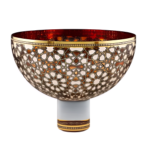 SEDEFKARI VAZO 30,5х23 CM СТЕКЛЯННАЯ ДЕКОРАТИВНАЯ ВАЗА НА НОЖКЕ